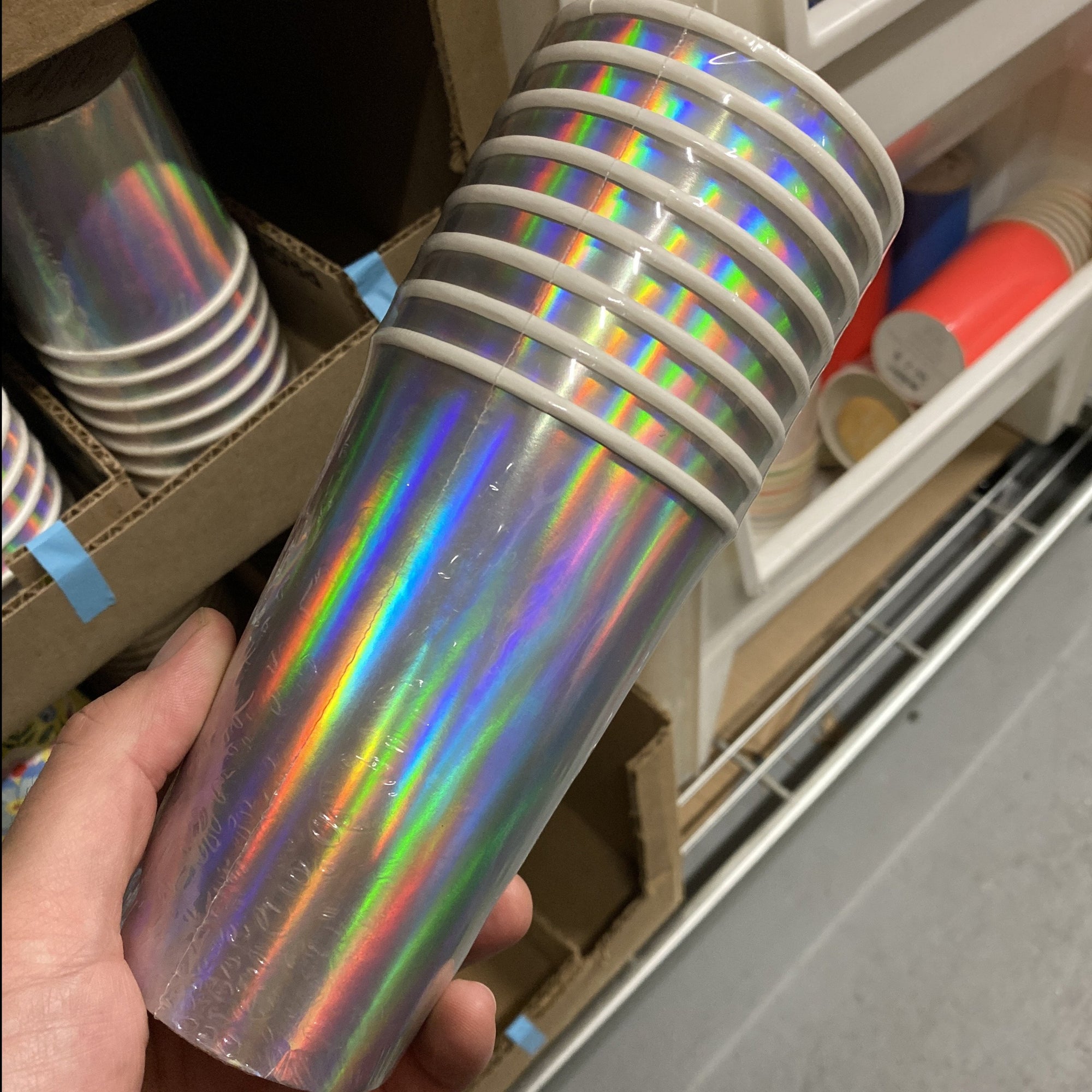 Silver Holographic Highball Cups (pk8)