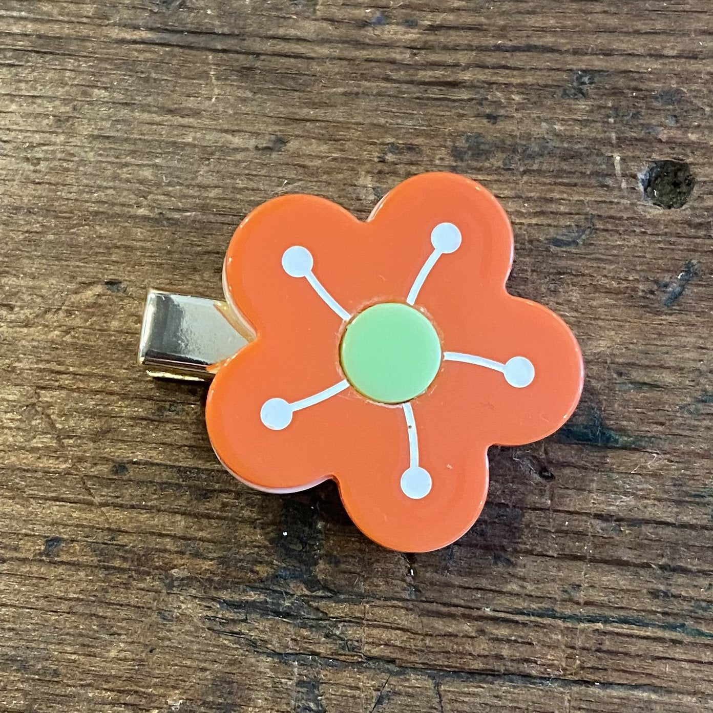 orange flower hairclip