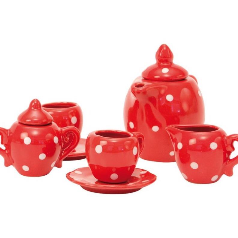 Red Ceramic Tea Set