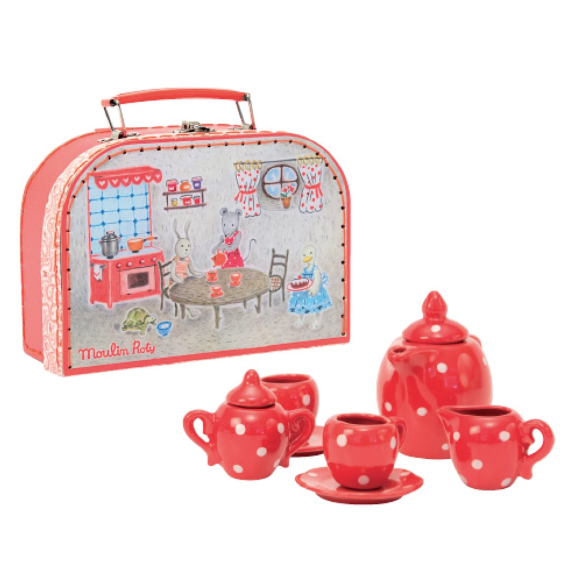 Red Ceramic Tea Set